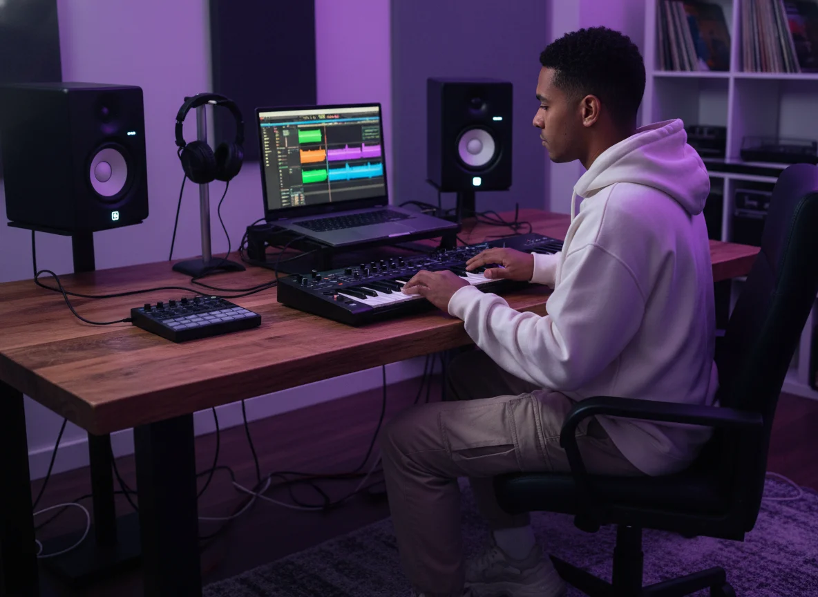 Music producer using vocal remover for remix production