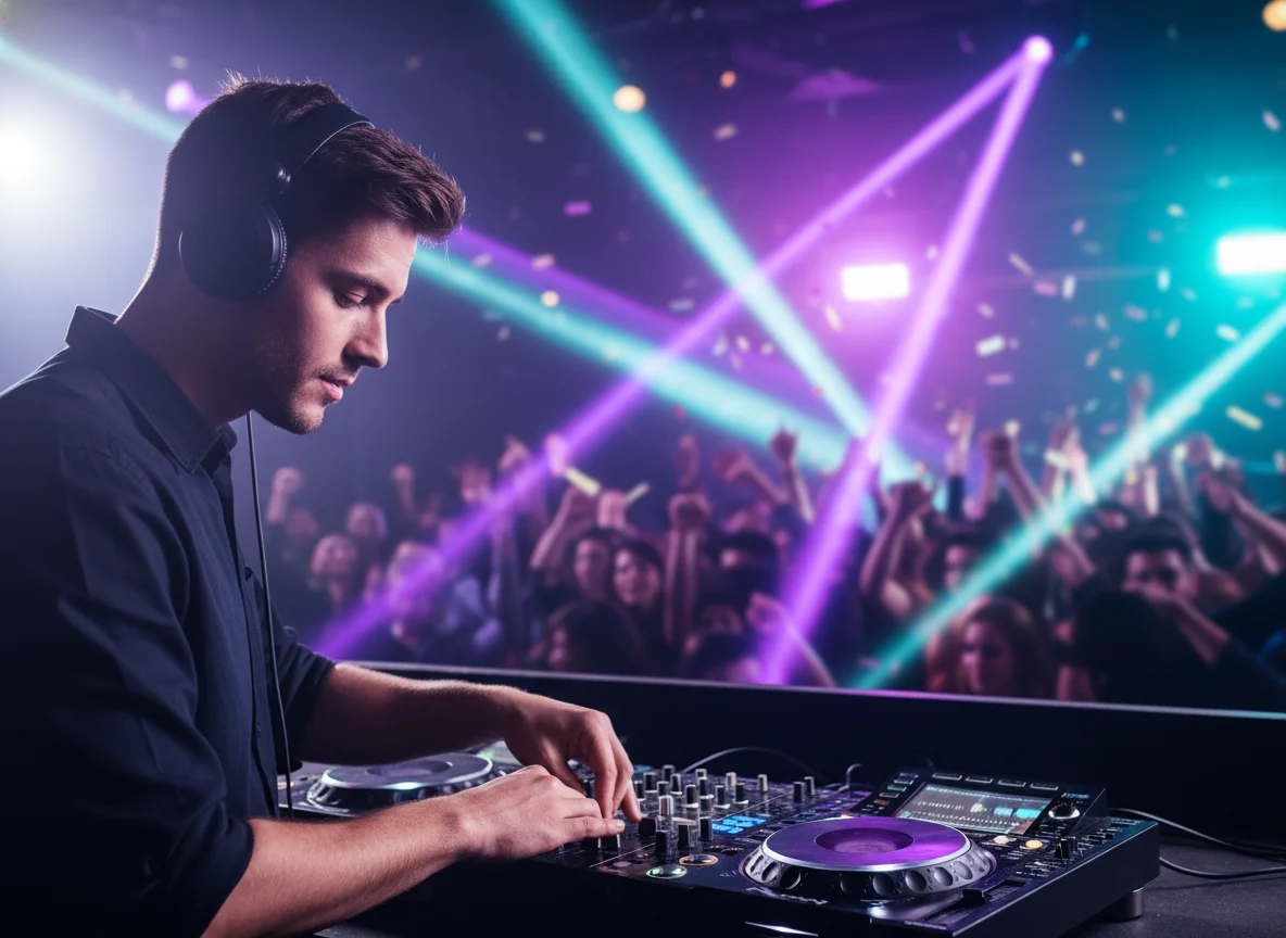 DJ using vocal remover for live performance